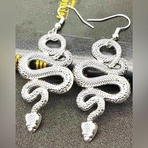 Silver Snake Earrings